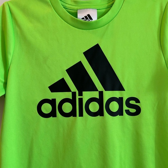 Adidas Kids Green Athletic T-Shirt Size 6 - Picture 3 of 6